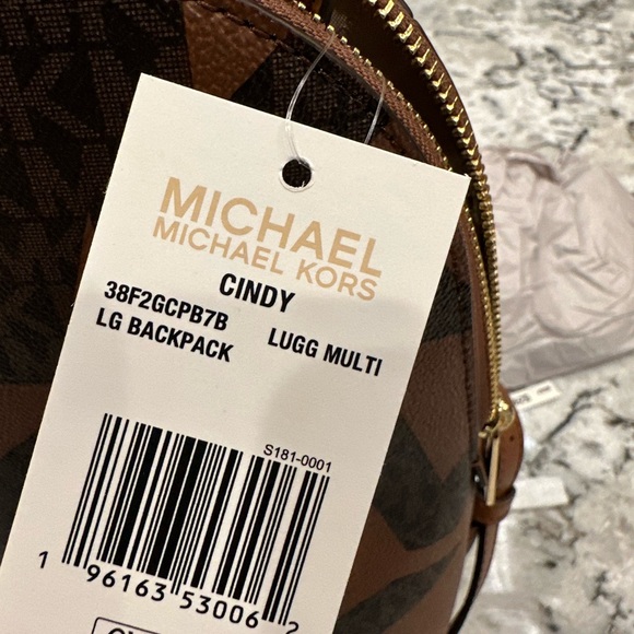 Michael Kors Cindy MK Graphic Luggage Backpack NWT Authentic Women Big MK Logo - Picture 6 of 10
